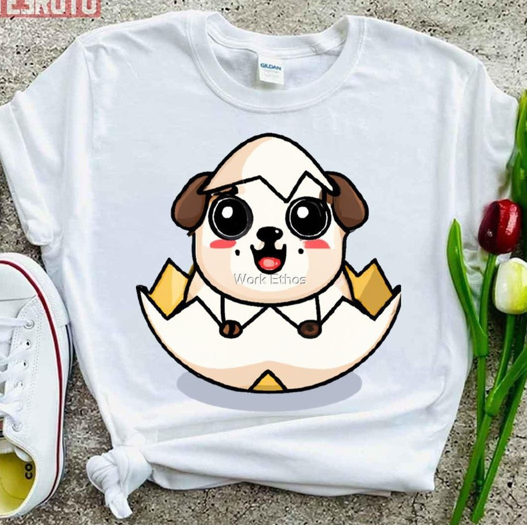 Baby Pug Dog In The Egg Unisex T-Shirt Hoodie, Sweatshirt | VibeTeeNation.com (Image 4)