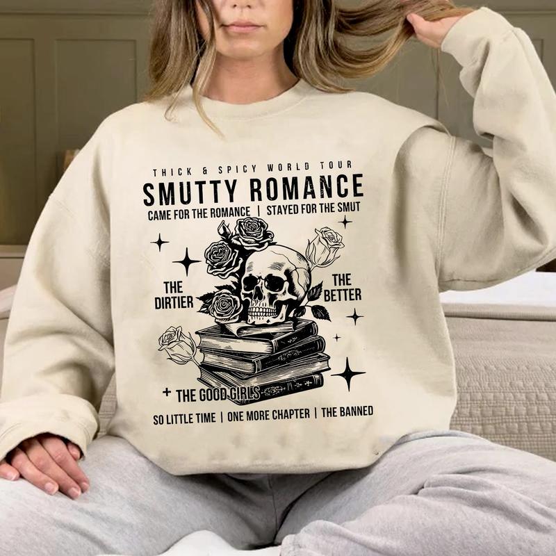 Retro Smutty Romance Sweatshirt, Dark Romance Merch, Smut Reader, Spicy Book Club Sweater, Bookish Merch,... (Image 1)