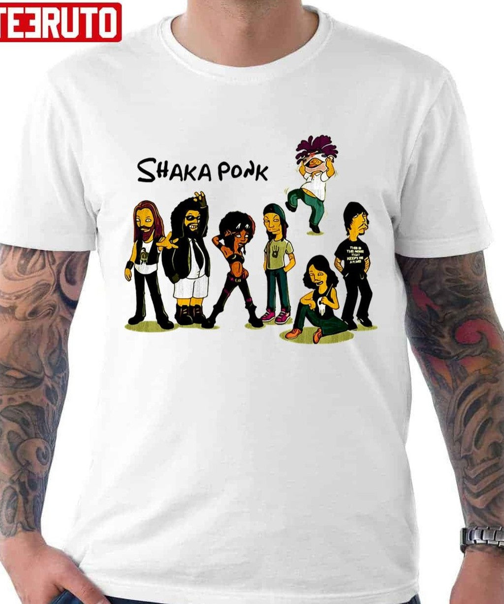 Shaka Ponk Rock Band The Simpsons Art Vintage Unisex T-shirt Hoodie, Sweatshirt | VibeTeeNation.com (Image 1)