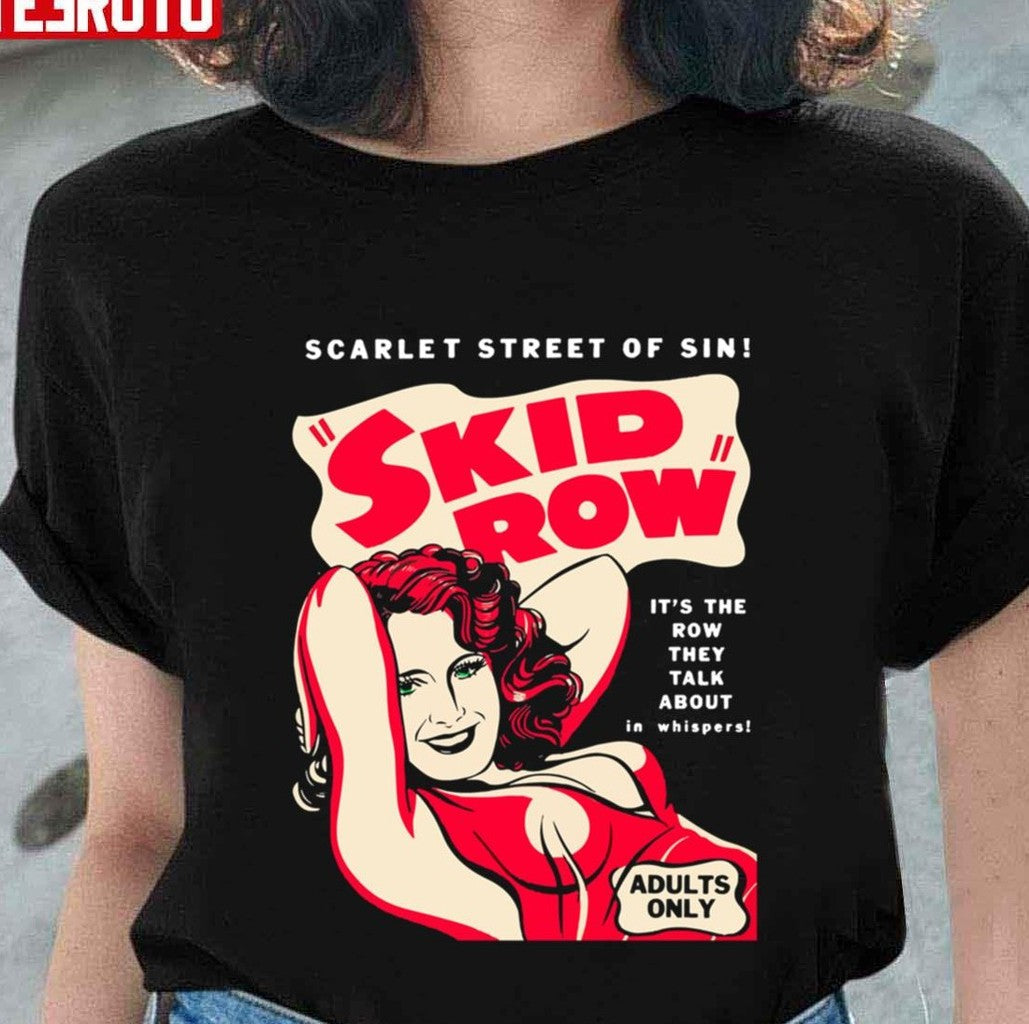 Scarlet Street Of Sin Skid Row Rock Band Art Gift Unisex T-Shirt Hoodie, Sweatshirt | VibeTeeNation.com (Image 1)