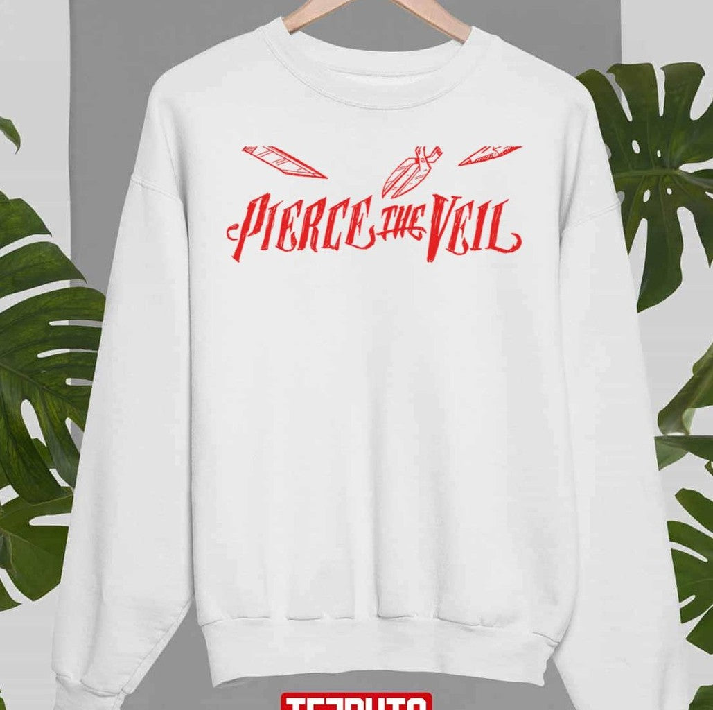 Pierce The Veil Rock Band Red Text Unisex T-Shirt Hoodie, Sweatshirt | VibeTeeNation.com (Image 3)