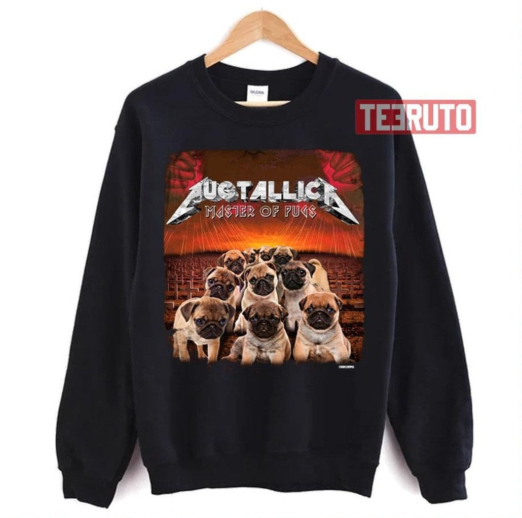 Pugtallica Metal Band Unisex T-Shirt Hoodie, Sweatshirt | VibeTeeNation.com (Image 3)