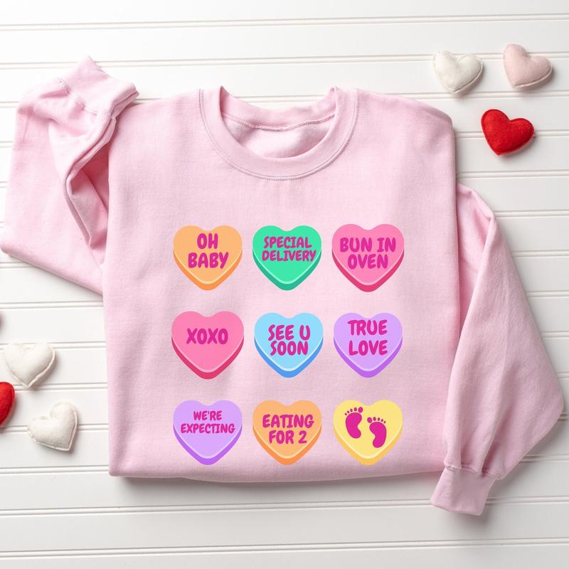 Pregnancy Announcement Gift Valentine baby Reveal Valentine's Day Pregnancy Shirt Gift for new Mom Maternity... (Image 1)