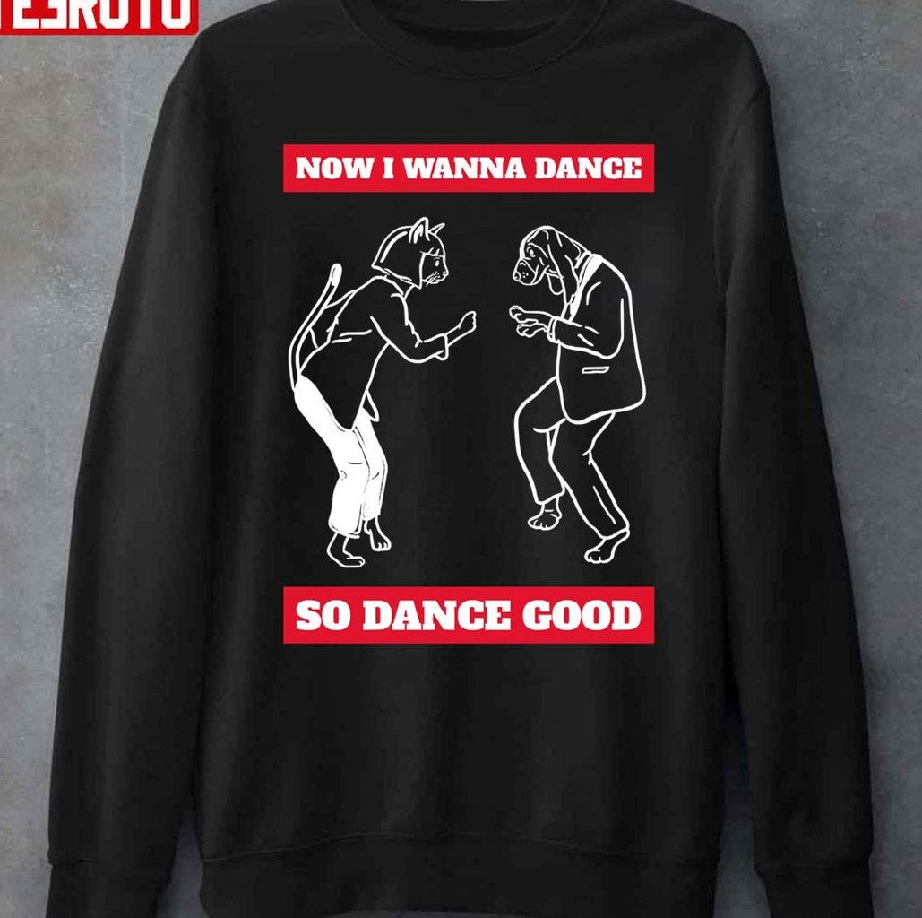 Pulp Fiction Dog Puppy Dance Milkshake Pop Culture Unisex Sweatshirt T-Shirts, Hoodie | VibeTeeNation.com (Image 1)