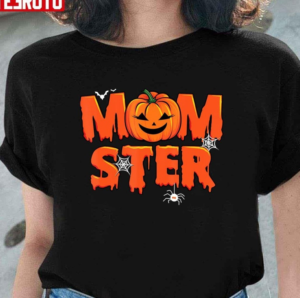 Momster Halloween Mom Pumpkin Costume Family Matching Unisex Sweatshirt T-Shirts, Hoodie | VibeTeeNation.com (Image 4)