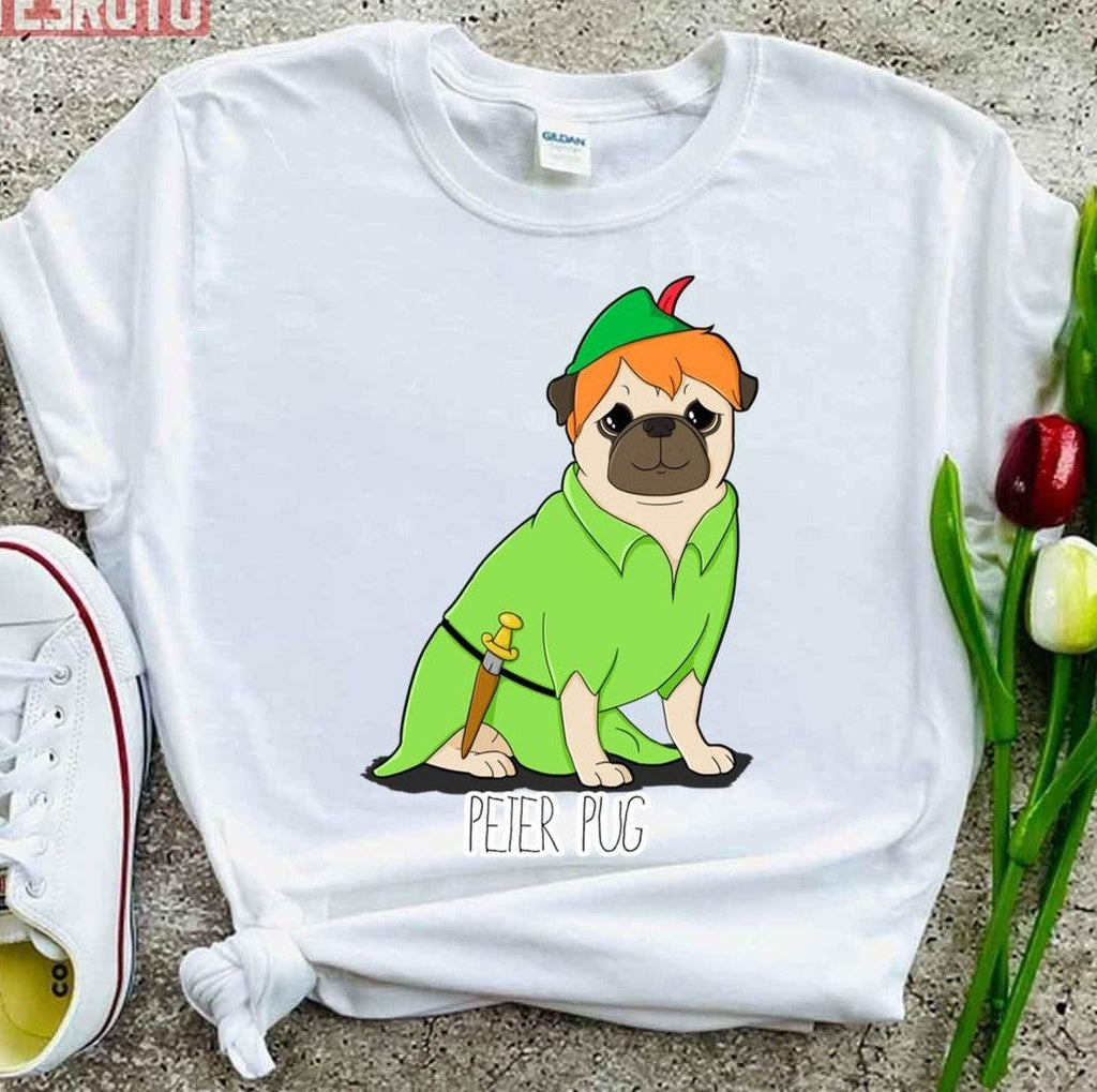 Peter Pug Cute Dog Peter Pan Unisex T-Shirt Hoodie, Sweatshirt | VibeTeeNation.com (Image 4)