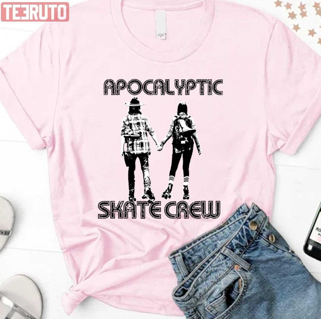 Apocalyptic Skate Crew The Walking Dead Carl And Enid Unisex Sweatshirt T-Shirts, Hoodie | VibeTeeNation.com (Image 2)