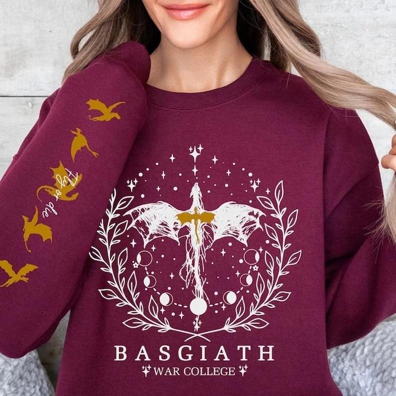 Fourth Wing Sweatshirt Basgiath War College Sweatshirt Women Graphic Hoodies Riders Quadrant Fantasy Reader... (Image 1)