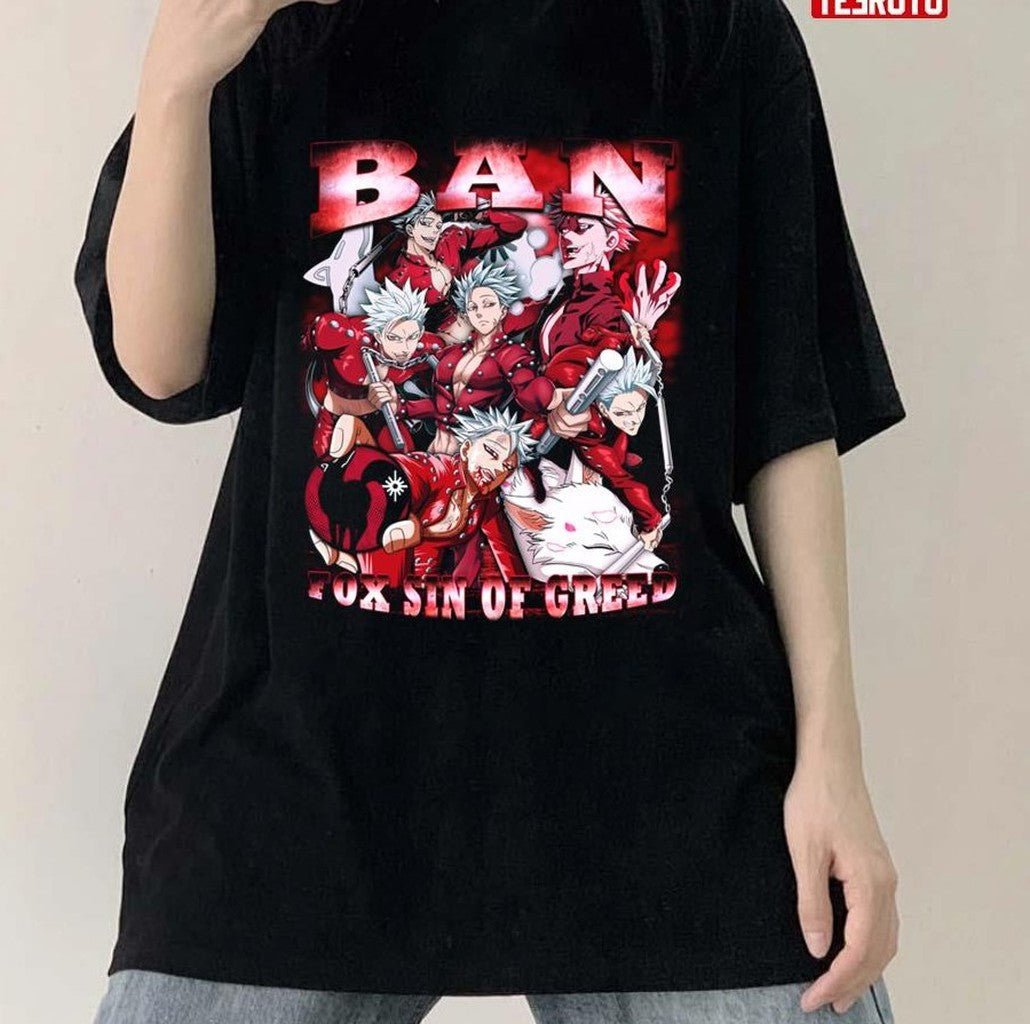 Nanatsu No Taizai Fox Sin Of Greed The Seven Deadly Sins Ban 7 Deadly Sins Anime Character Unisex T-Shirt... (Image 1)