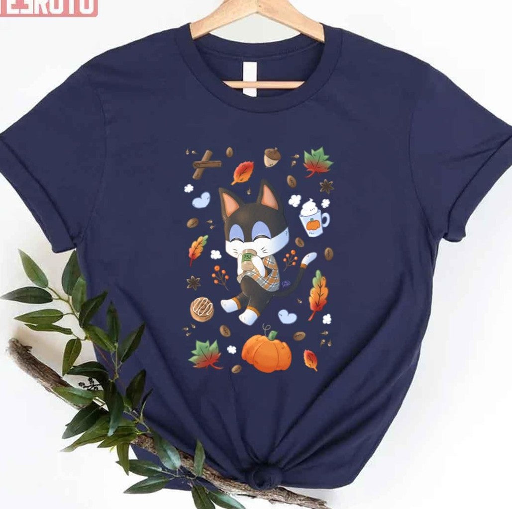 Punchy Pumpkin Spice Latte Halloween Animal Crossing Unisex T-shirt Hoodie, Sweatshirt | VibeTeeNation.com (Image 2)