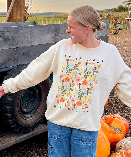 It Is Well With My Soul Cotton Christian Sweatshirt