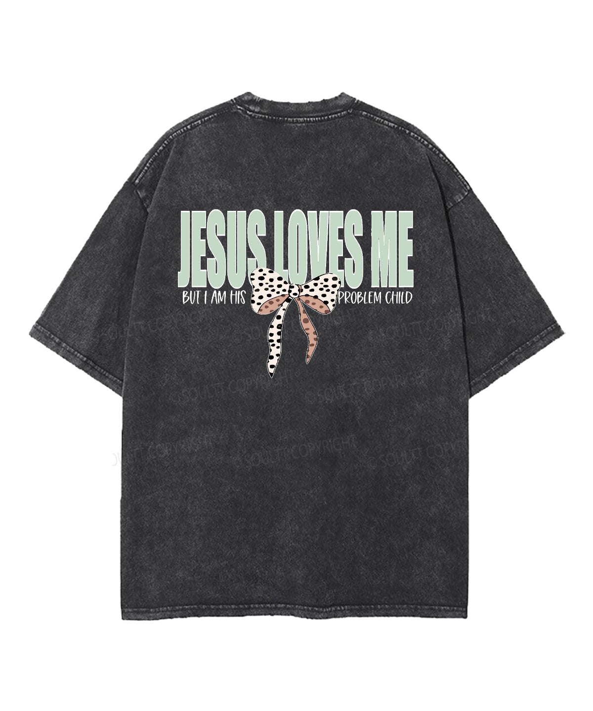 JESUS LOVES ME Double Sided Unisex Washed Christian T-shirt