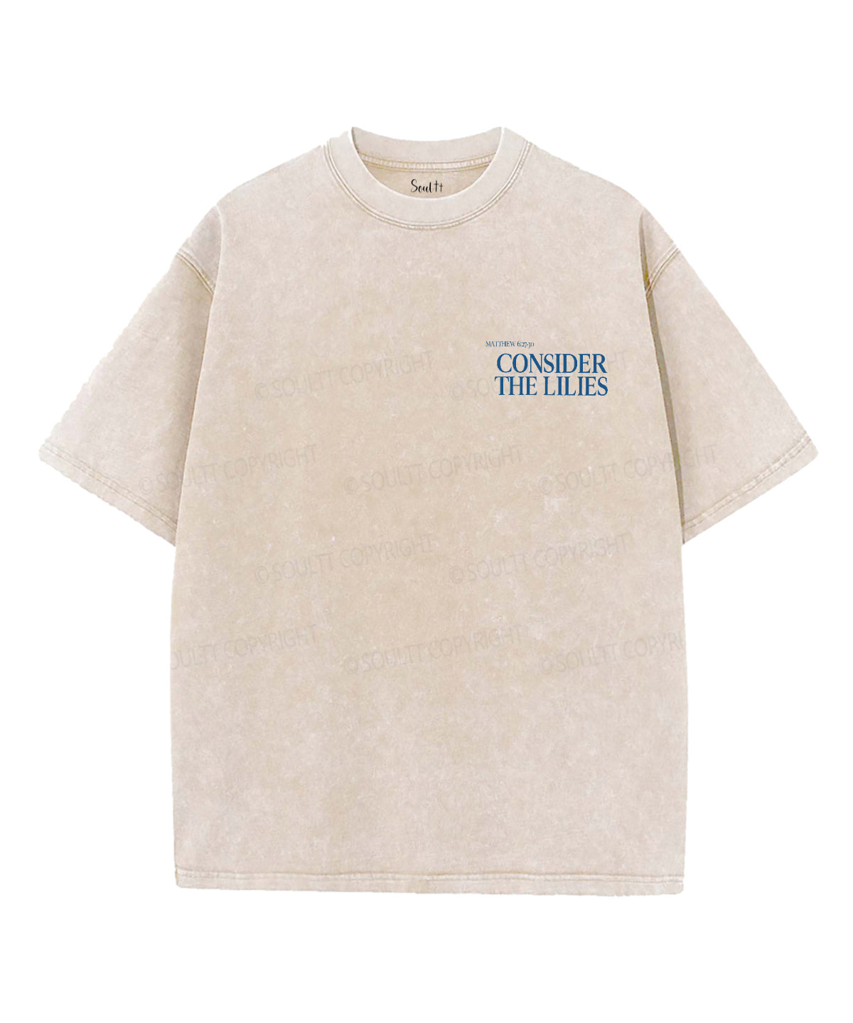Consider The Lilies Double Sided Unisex Washed Christian T-shirt Style003