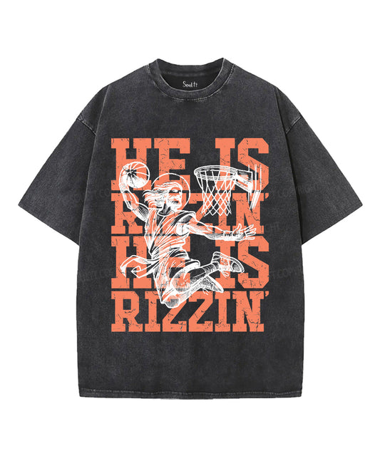 He Is Risen Unisex Washed Christian T-shirt Style008
