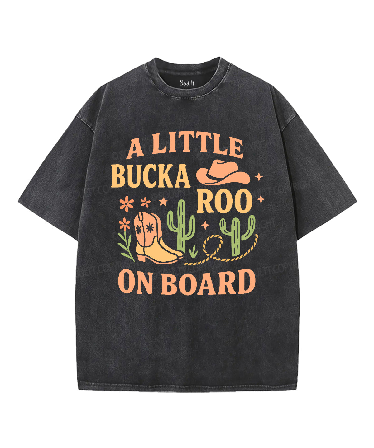 A Little Bucka Roo On Board Unisex Washed Christian T-shirt