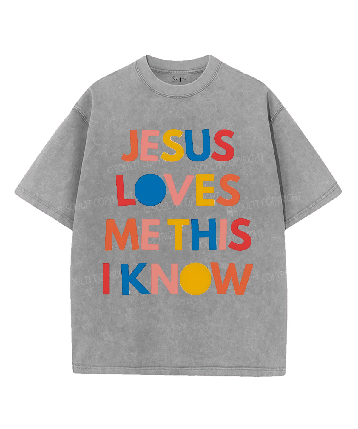 Jesus Loves Me Unisex Washed Christian T-shirt