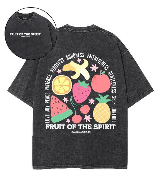 Fruit Of The Spirit Double Sided Unisex Washed Christian T-shirt Style009