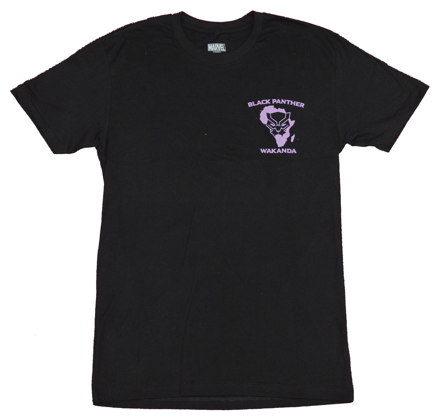 Black Panther Mens T-Shirt - Wakanda Purple Lapel Image 66 King Back