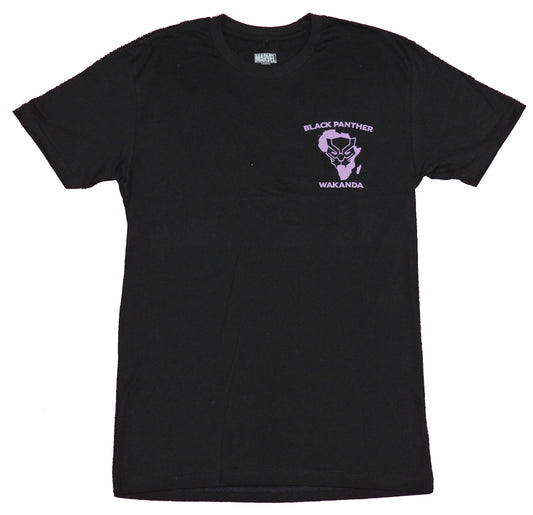 Black Panther Mens T-Shirt - Wakanda Purple Lapel Image 66 King Back