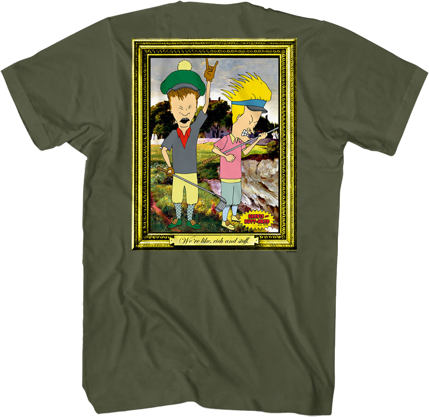Front & Back Golf Photo Beavis And Butt-Head T-Shirt