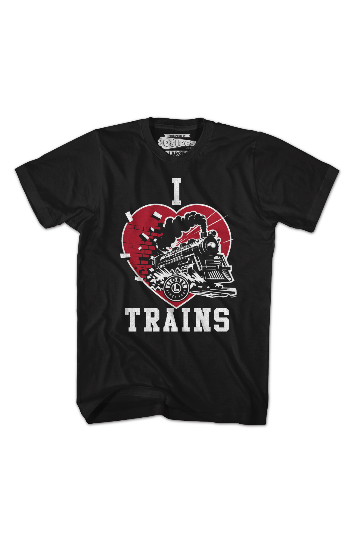 Black I Love Trains Lionel Trains T-Shirt