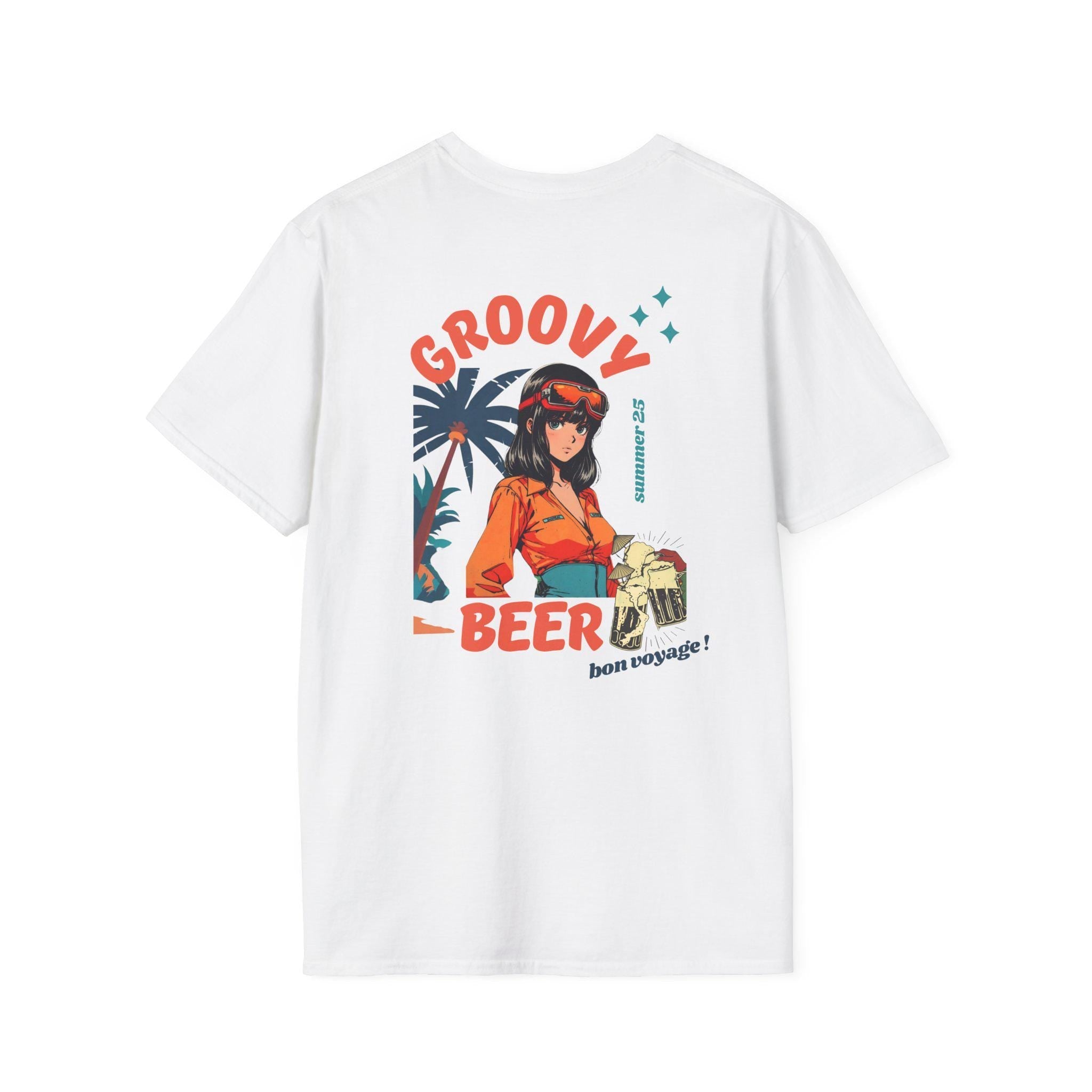 Unisex Softstyle  Streetwear T-Shirt, Groovy Beer, Summertime Beer T-Shirt Hoodie, Sweatshirt | VibeTeeNation.com (Image 2)