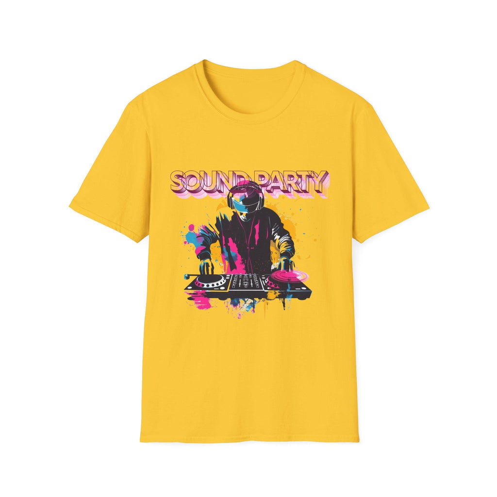 Vibrant DJ Graphic Tee, Unisex Softstyle T-Shirt for Music Lovers, Festival Attire, Gift for DJs and Party... (Image 4)