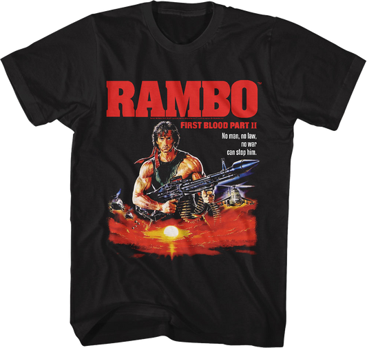Illustrated Poster First Blood Part II Rambo T-Shirt
