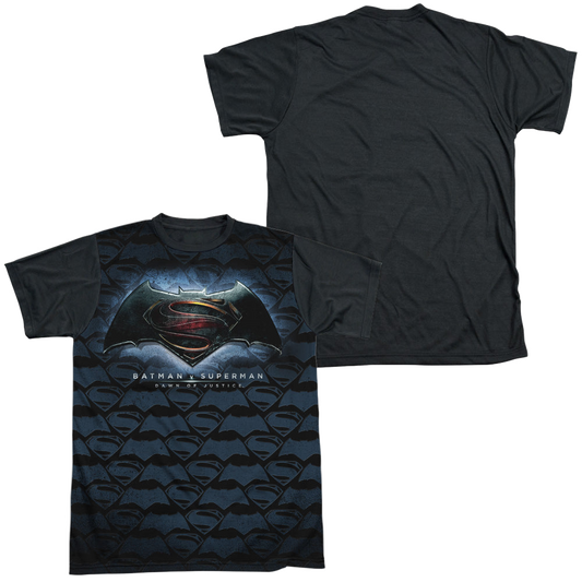 Batman v Superman Logo Pattern - Men's Black Back T-Shirt