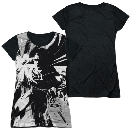 Batman v Superman Graphic Contrast - Juniors Black Back T-Shirt
