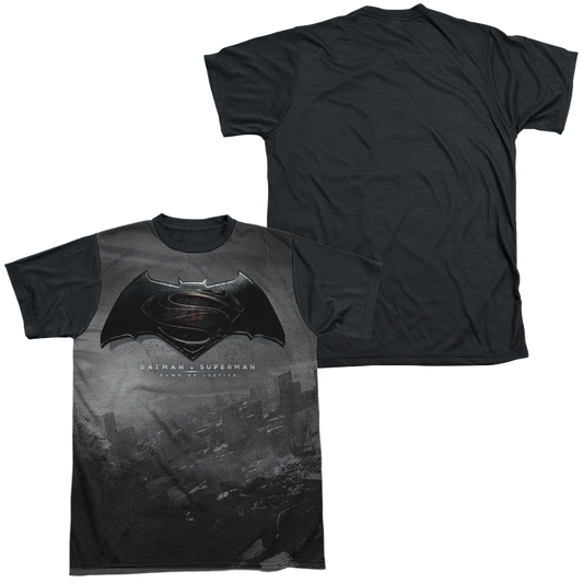 Batman v Superman Logo City - Men's Black Back T-Shirt Style001