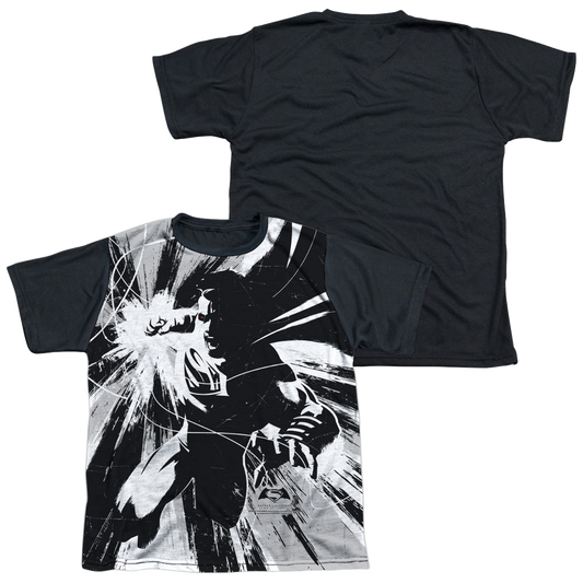 Batman v Superman Graphic Contrast - Youth Black Back T-Shirt Style001