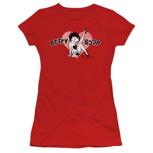 Betty Boop Vintage Cutie Pup - Juniors T-Shirt