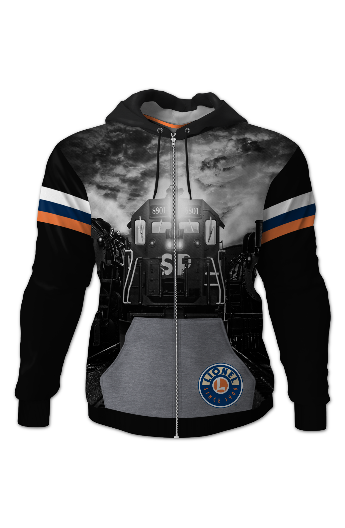 Vintage Stripes Lionel Trains Zip-Up Hoodie