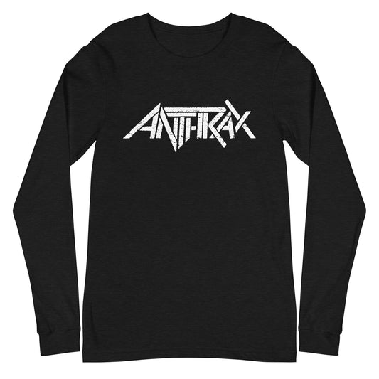Anthrax  White Classic Logo Long Sleeve T Shirt Apparel