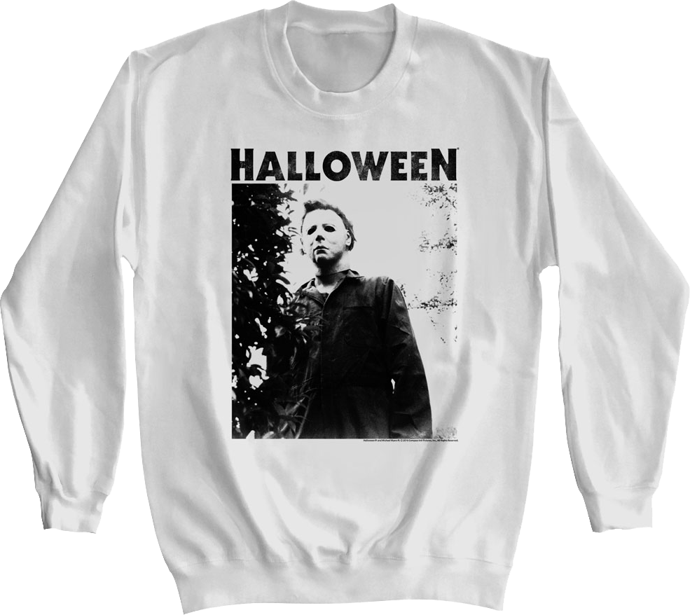 Michael Myers Black And White Photo Halloween Sweatshirt
