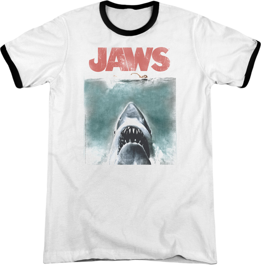 Movie Poster Jaws Ringer Shirt