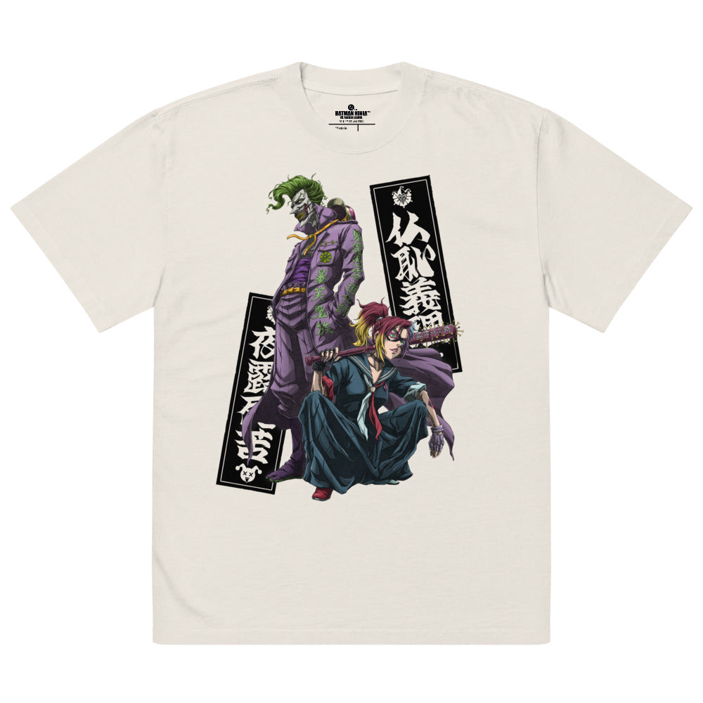 BATMAN NINJA VS. YAKUZA LEAGUE The Joker & Harley Quinn Oversized Faded T-Shirt