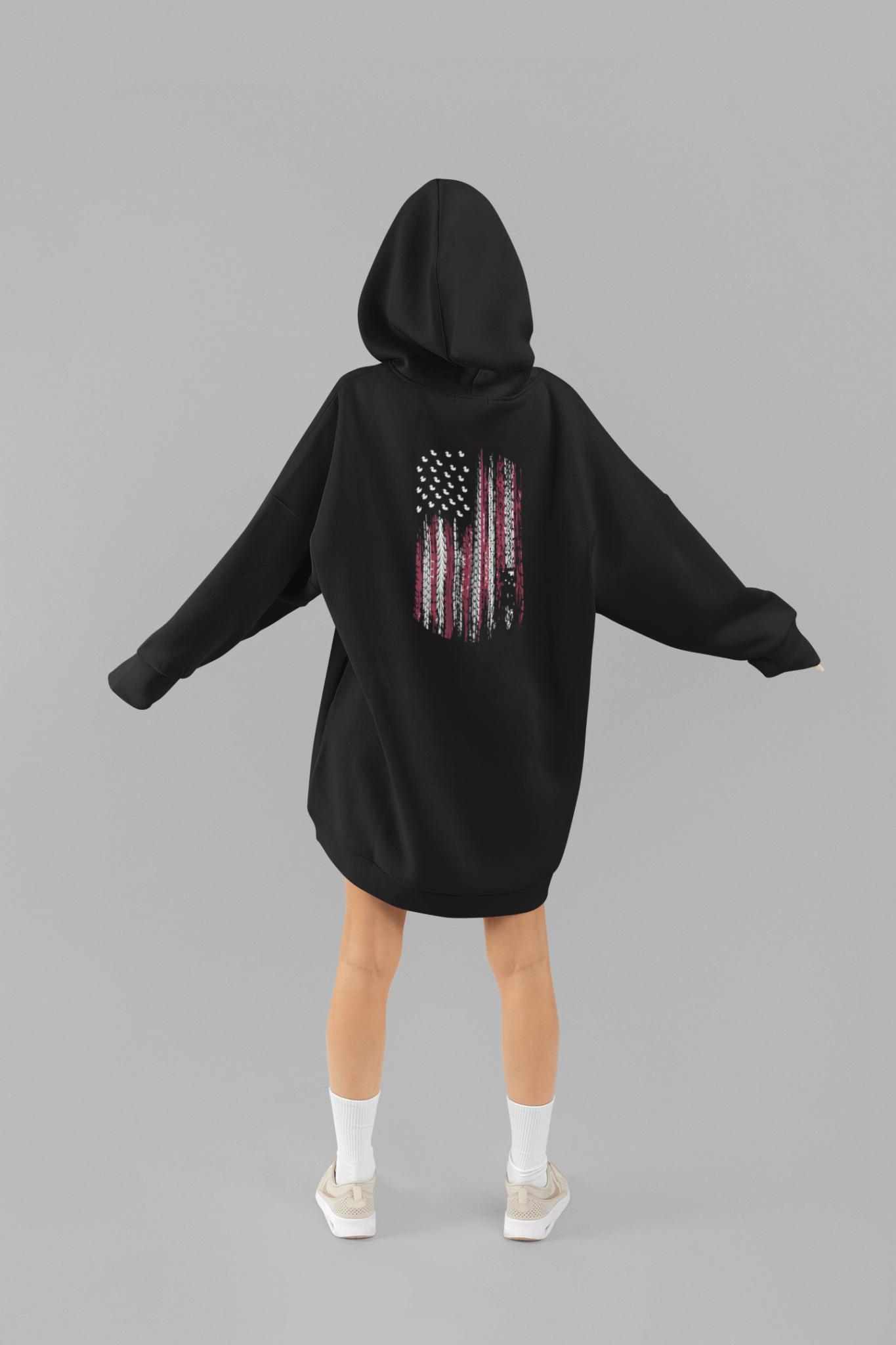 Patriotic American Flag Duck Zip-Up Hoodie