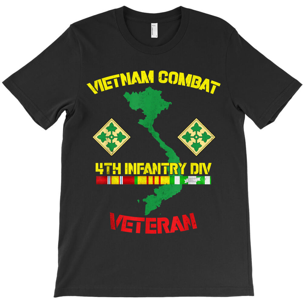 4th Infantry Division Vietnam Combat Veteran T-Shirt Hoodie, Sweatshirt | VibeTeeNation.com