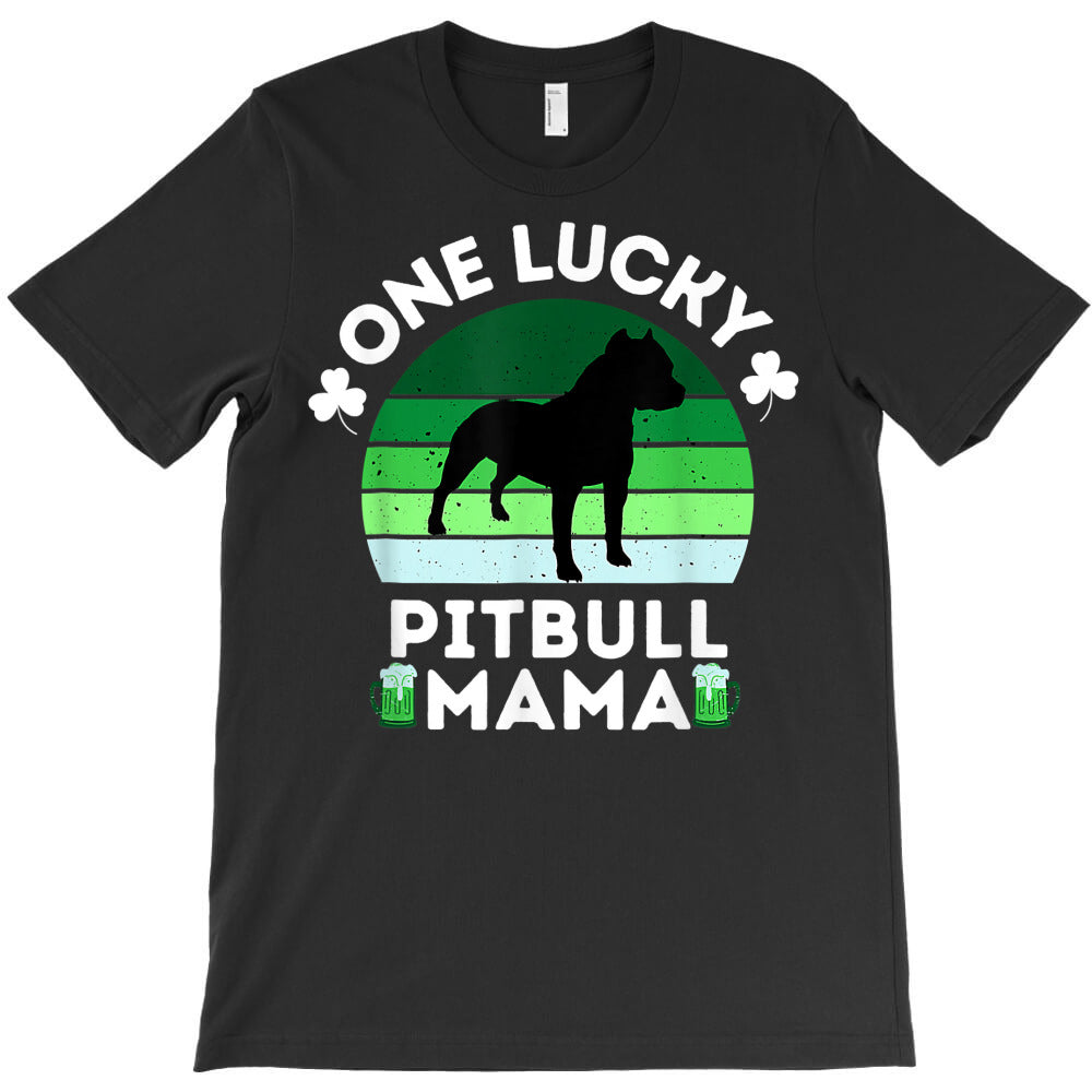 funny st patrick's day one lucky pitbull mama pitbulldog t shirt T-Shirt Hoodie, Sweatshirt | VibeTeeNation.com
