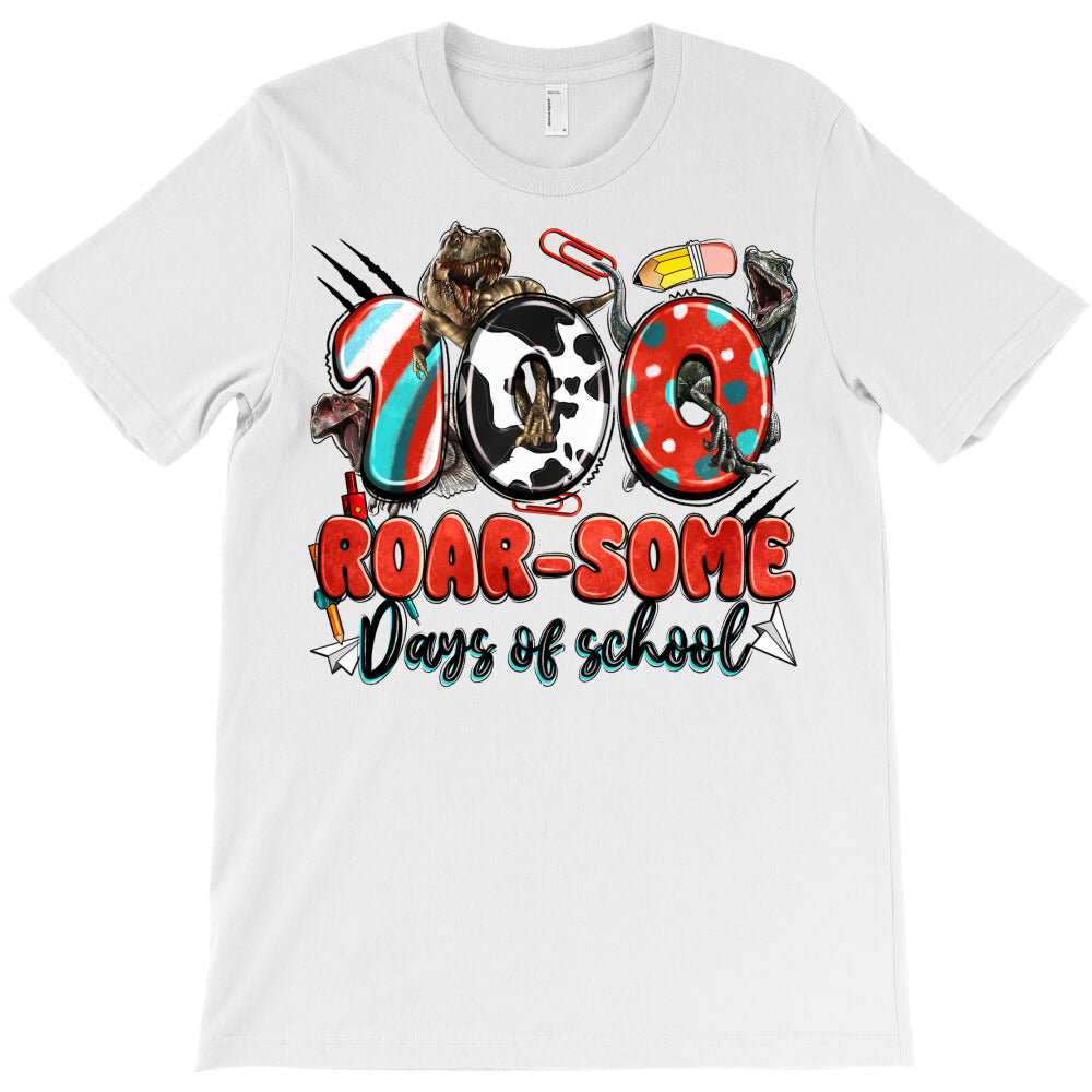 dinosaurs celebrate 100 days of school T-Shirt Hoodie, Sweatshirt | VibeTeeNation.com