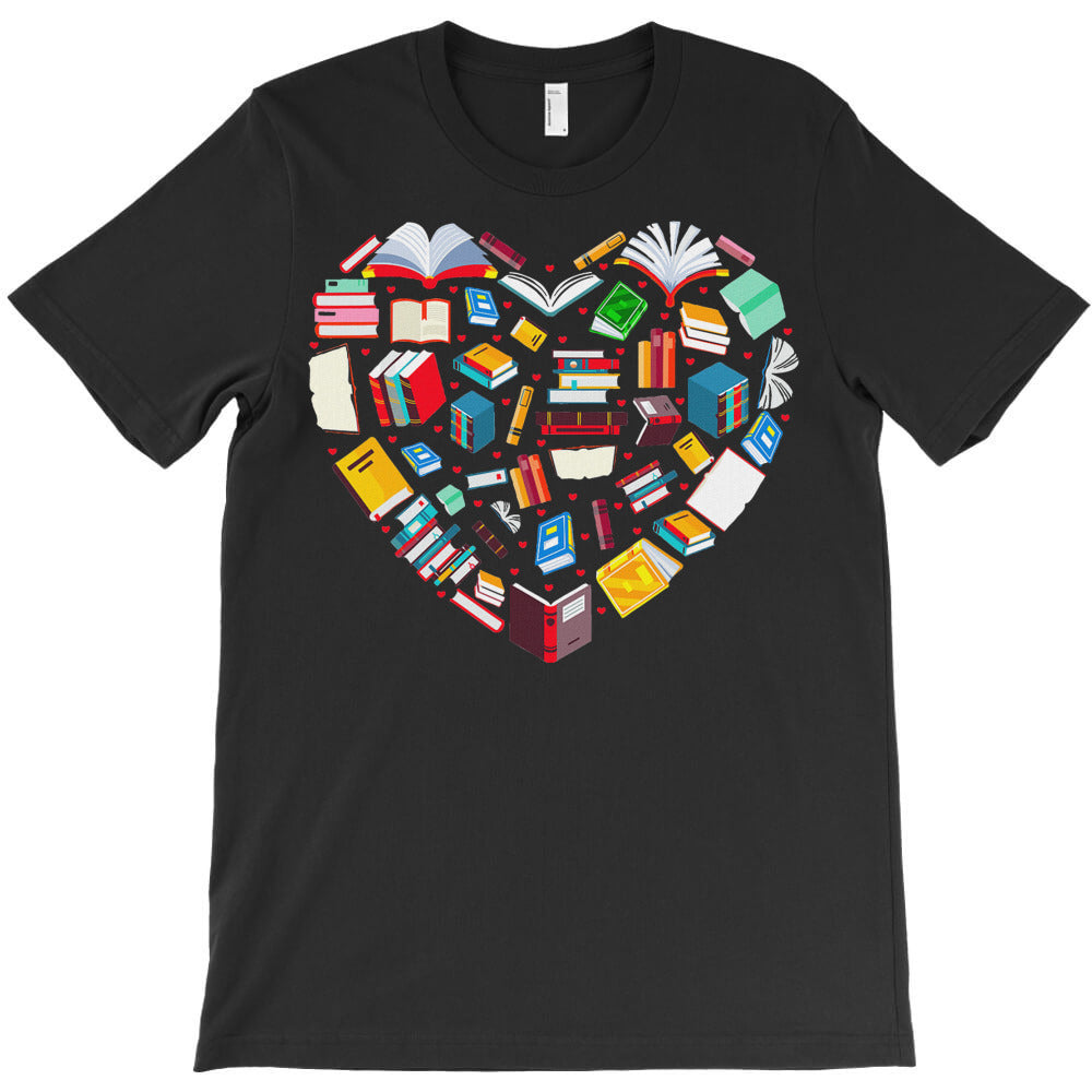 Book Lover Librarian Teacher Bookish Books Heart V T-Shirt Hoodie, Sweatshirt | VibeTeeNation.com