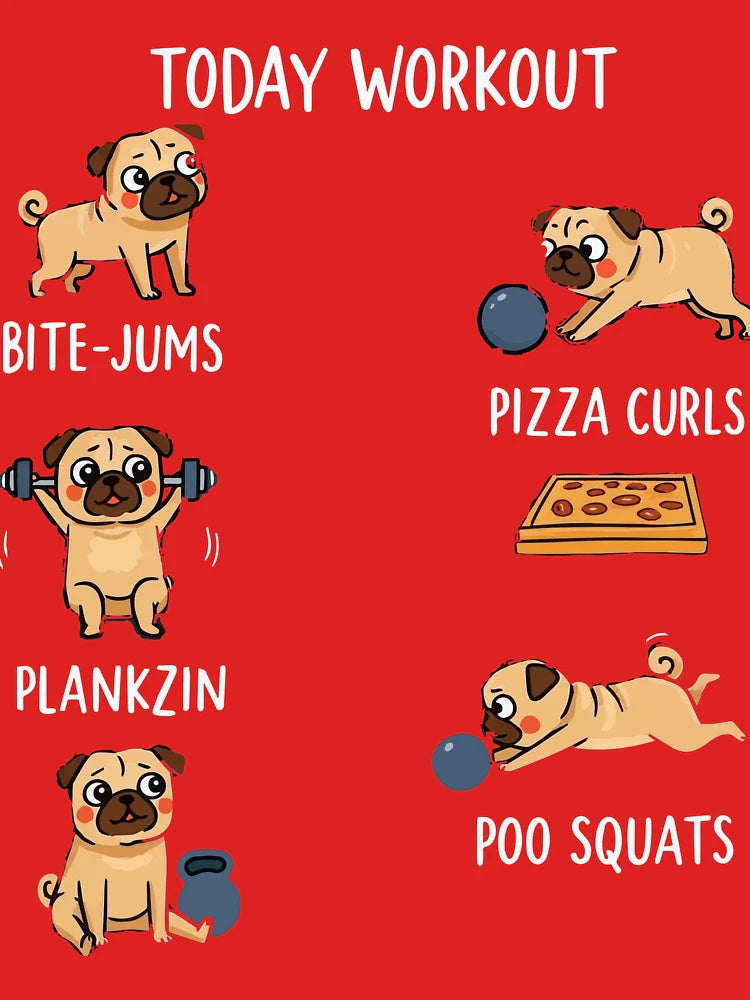 Pug Gym Tee - Doggo Fitness, Pizza Gains Classic T-Shirt Hoodie, Sweatshirt | VibeTeeNation.com (Image 3)