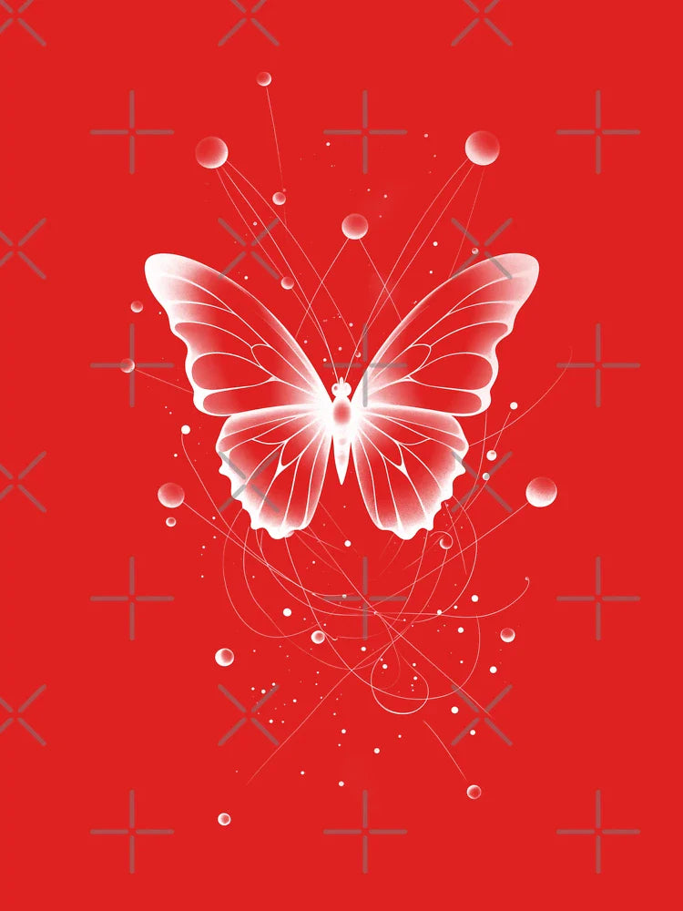 White Aesthetic Butterflies – Minimalist Soft Grunge Vibe Classic T-Shirt Hoodie, Sweatshirt | VibeTeeNation.com (Image 3)