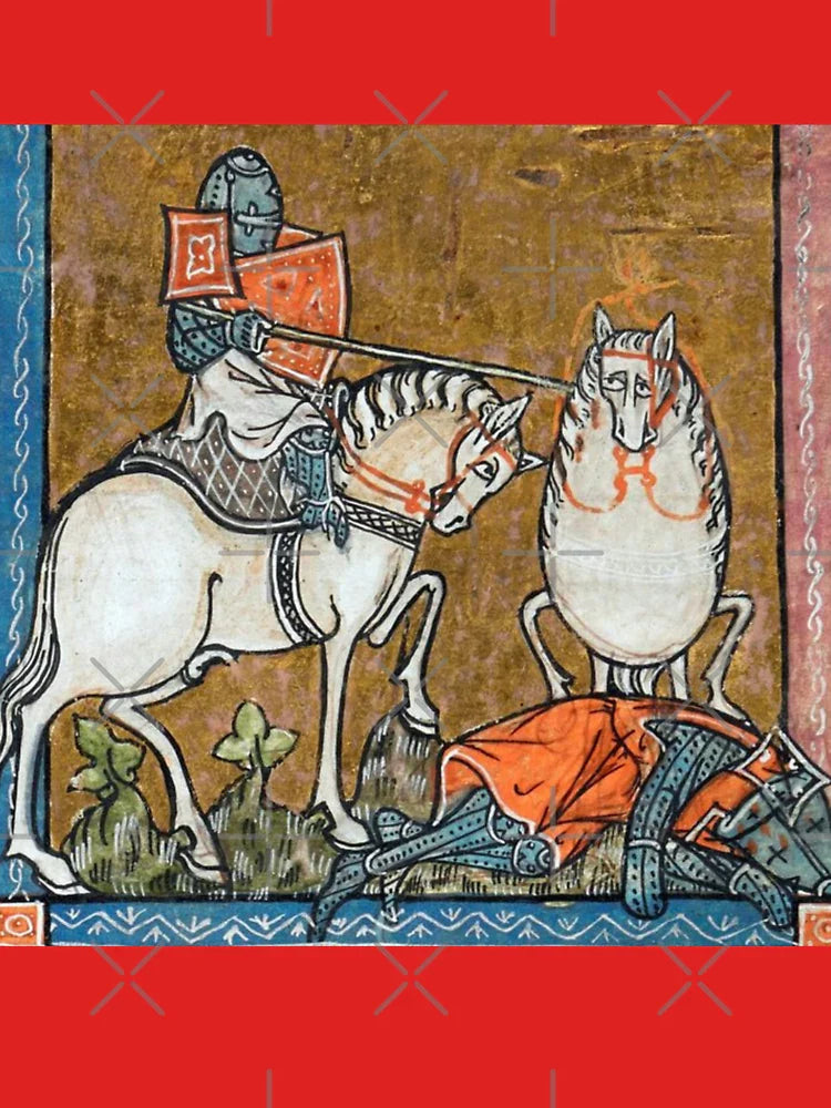 "The Fat Horse, on its Rider" medieval painting 11th century AD Classic T-Shirt Hoodie, Sweatshirt (Image 3)