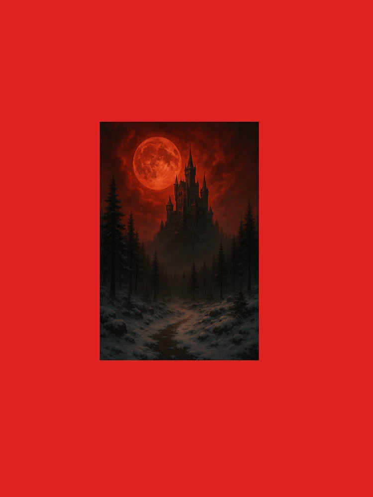 "Blood Moon Castle â€“ Snowy Gothic iPhone Wallpaper" Classic T-Shirt Hoodie, Sweatshirt | VibeTeeNation.com (Image 3)