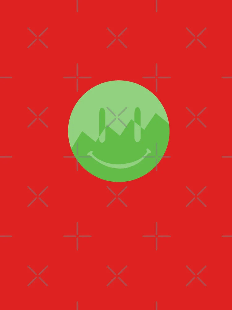 Zigzag Split Green Smiley – Glitchy Cottagecore Aesthetic Sticker Classic T-Shirt Hoodie, Sweatshirt (Image 3)