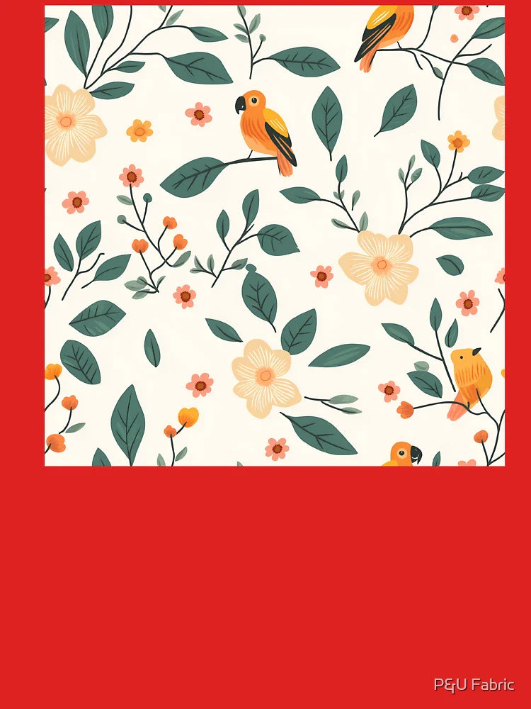 Parrots on branches and leaves Classic T-Shirt Hoodie, Sweatshirt | VibeTeeNation.com (Image 3)