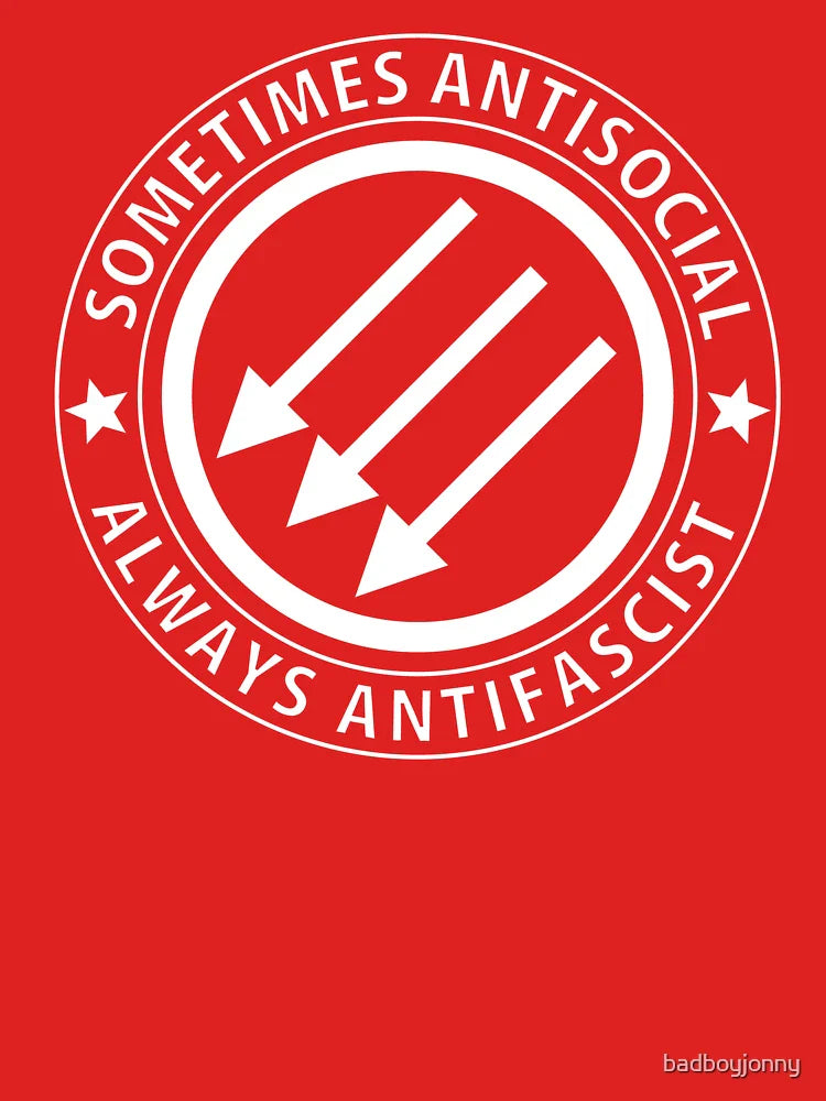Sometimes antisocial always antifascist Classic T-Shirt Hoodie, Sweatshirt | VibeTeeNation.com (Image 3)